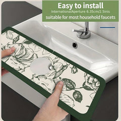 Sink Faucet Draining Mat Absorbent Pad Non-slip Mat