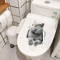 Adorable Kitten Toilet Sticker - Fun Bathroom Decor
