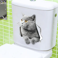Adorable Kitten Toilet Sticker - Fun Bathroom Decor