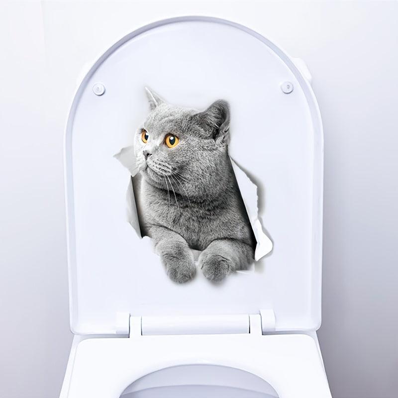 Adorable Kitten Toilet Sticker - Fun Bathroom Decor