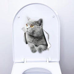 Adorable Kitten Toilet Sticker - Fun Bathroom Decor