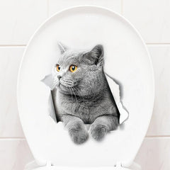 Adorable Kitten Toilet Sticker - Fun Bathroom Decor