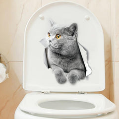 Adorable Kitten Toilet Sticker - Fun Bathroom Decor