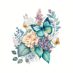 Funny Flower Butterfly Toilet Lid Decal Bathroom Decor Sticker