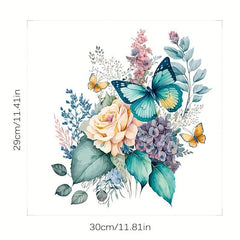 Funny Flower Butterfly Toilet Lid Decal Bathroom Decor Sticker