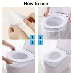 50pcs Disposable Toilet Seat Cover Travel Waterproof Cushion Paper