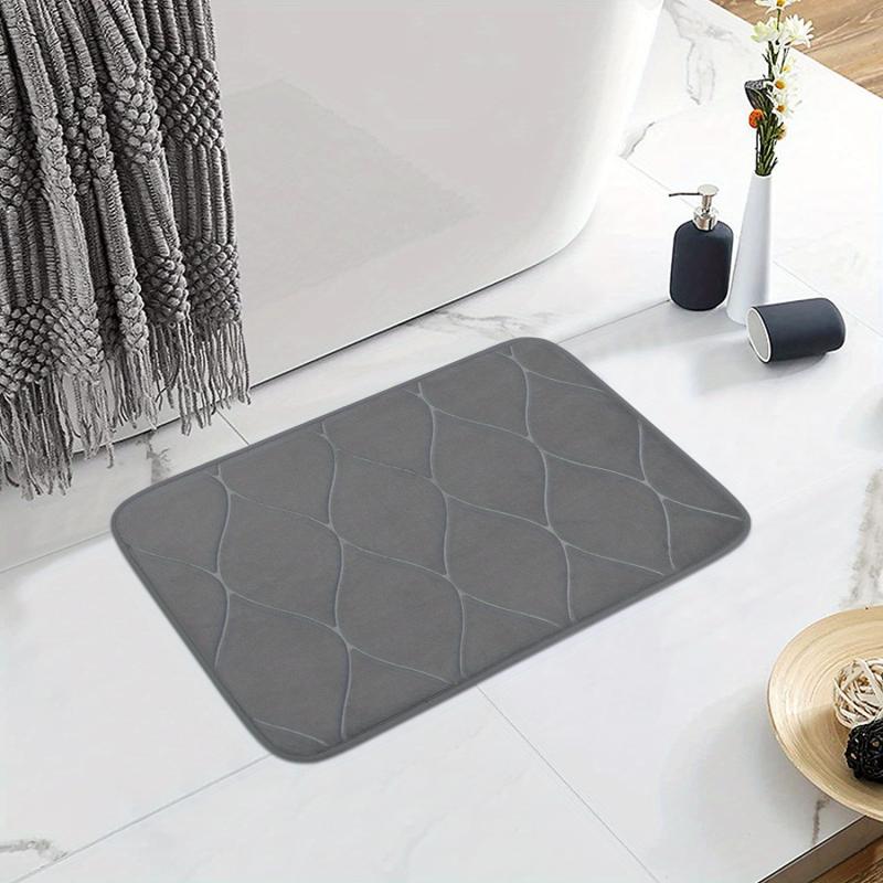 Soft Memory Foam Bathroom Rug, Dark Grey, Machine Washable