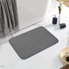 Soft Memory Foam Bathroom Rug, Dark Grey, Machine Washable