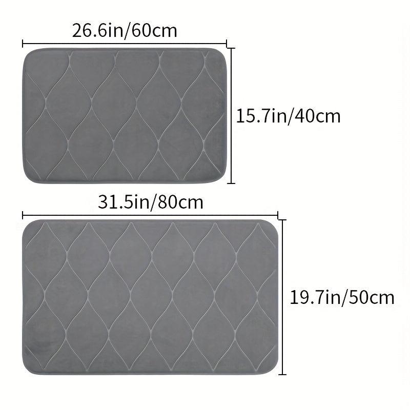 Soft Memory Foam Bathroom Rug, Dark Grey, Machine Washable