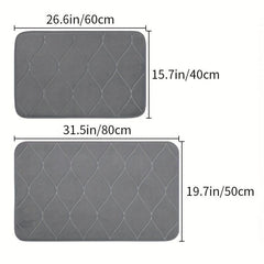 Soft Memory Foam Bathroom Rug, Dark Grey, Machine Washable