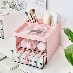 Transparent Makeup Brush and Jewelry Storage Box - Large Capacity