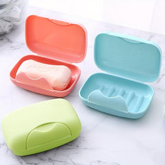 Portable Travel Soap Box Sealed Waterproof Holder Lock Plastic Dish Case