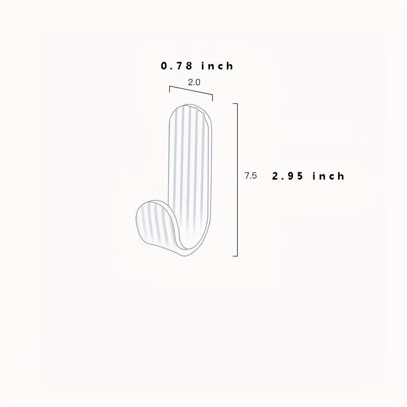 3pcs Transparent Adhesive Wall Hooks Minimalist Clear Design