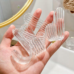 3pcs Transparent Adhesive Wall Hooks Minimalist Clear Design