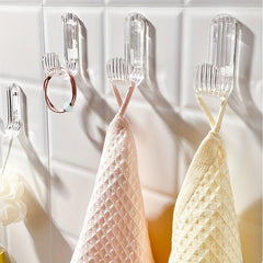 3pcs Transparent Adhesive Wall Hooks Minimalist Clear Design