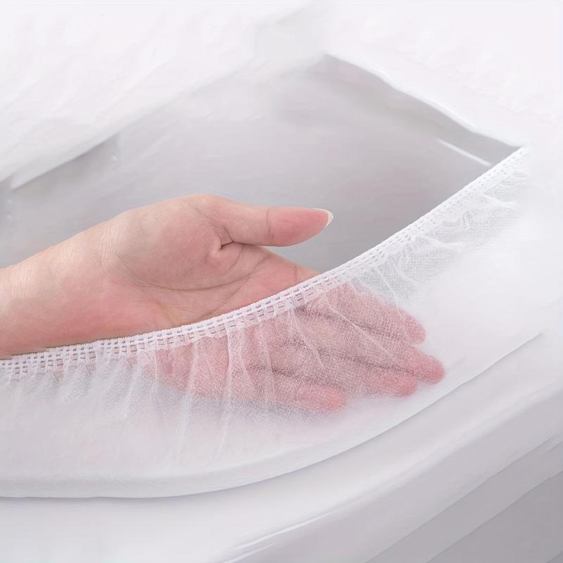 10pcs Disposable Toilet Mat Thickened Non-woven Slip-on Seat Cushio