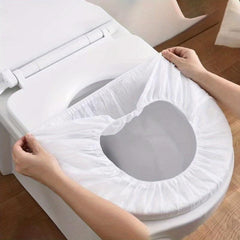 10pcs Disposable Toilet Mat Thickened Non-woven Slip-on Seat Cushio