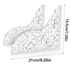 2pcs Shower Splash Guard Self Adhesive Stone Pattern Shower Corner Water Guard