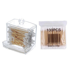 Acrylic Cotton Swab Storage Box Double Ended Cotton Swab Holder