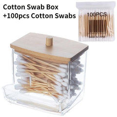 Acrylic Cotton Swab Storage Box Double Ended Cotton Swab Holder