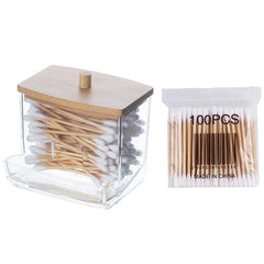 Acrylic Cotton Swab Storage Box Double Ended Cotton Swab Holder