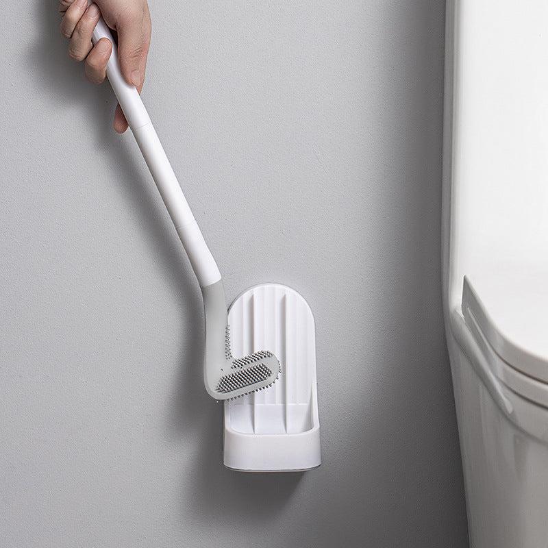 Silicone Bristle Golf Toilet Brush & Holder - Household Cleaning Brush