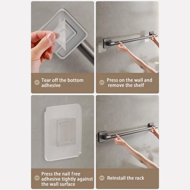 Bathroom Punch Towel Bar Wall Mounted Towel Holder