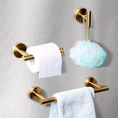 5pcs Bathroom Hardware Set with Towel Bar, Paper Holder, Robe Hooks