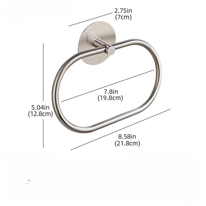 Stainless Steel Oval Towel Hanging Rack Wall Mounted Holder Bathroom Accessories