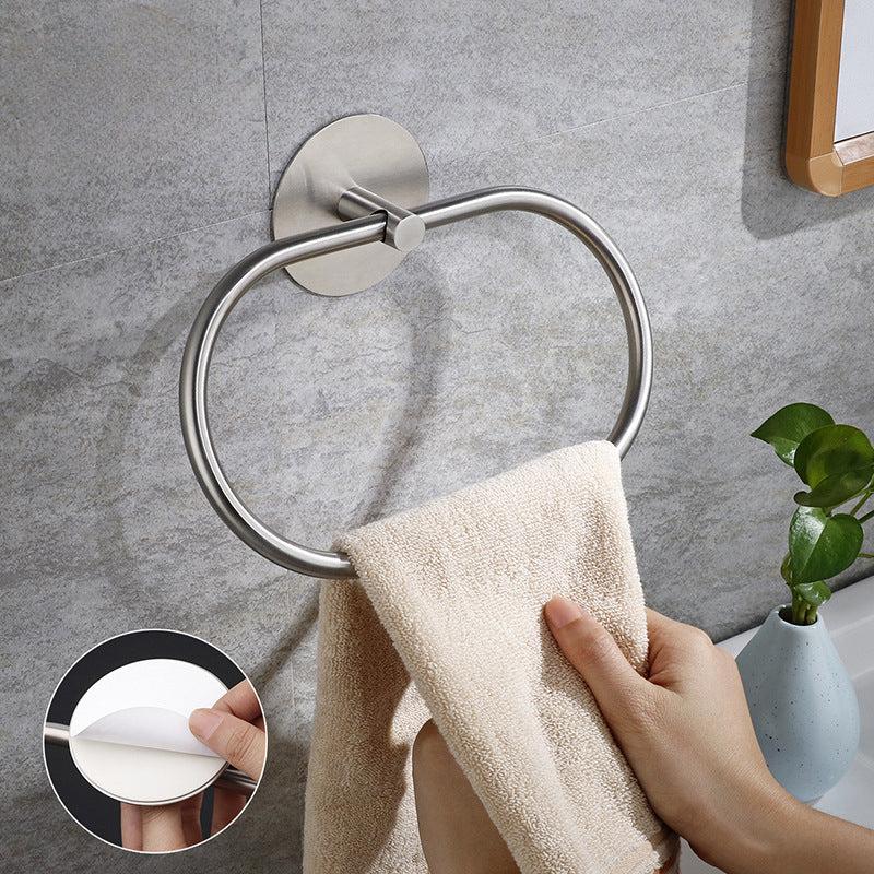 Stainless Steel Oval Towel Hanging Rack Wall Mounted Holder Bathroom Accessories