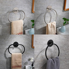 Stainless Steel Oval Towel Hanging Rack Wall Mounted Holder Bathroom Accessories