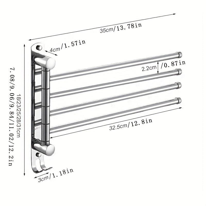 Stainless Steel Folding Toilet Towel Bar with Bracket