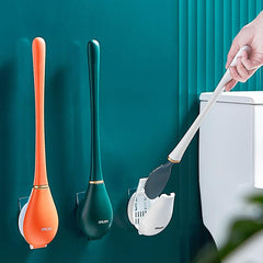 Wall Mounted Toilet Brush With Holder Long Handle Toilet Cleaning Brush