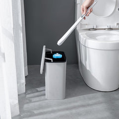 Disposable Toilet Brush With 16 Refills & Cleaning Liquid