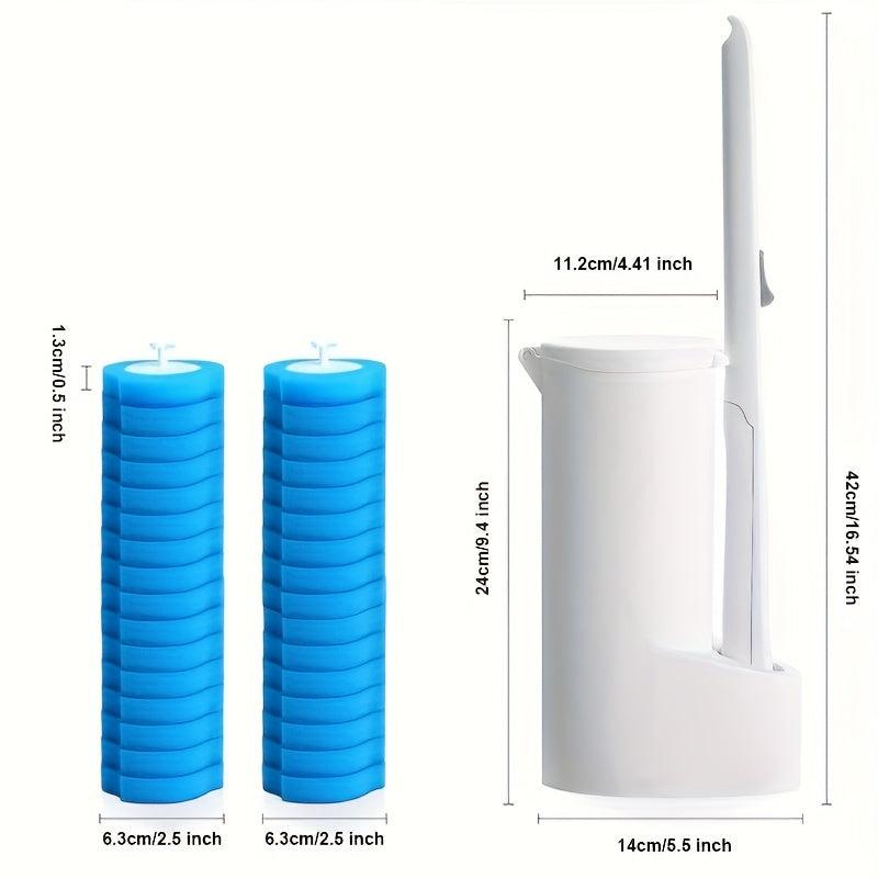 Disposable Toilet Brush With 16 Refills & Cleaning Liquid