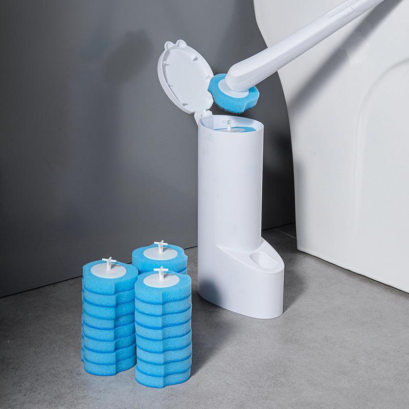 Disposable Toilet Brush With 16 Refills & Cleaning Liquid