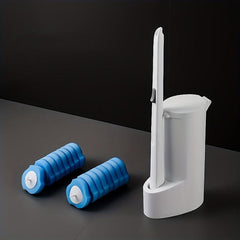 Disposable Toilet Brush With 16 Refills & Cleaning Liquid