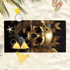 Modern Skull Graphic Beach Towel Large Soft Microfiber Towel for Swimming