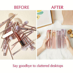 Clear Makeup Brush Storage Box Portable Organizer