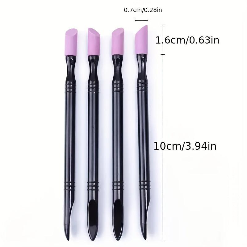 4pcs Quartz Stone Nail Cuticle Remover Dead Skin Trimmer Rods Nail Art Care Tool