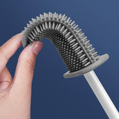 Flexible Toilet Brush and Holder Set with TPR Silicone Bristles