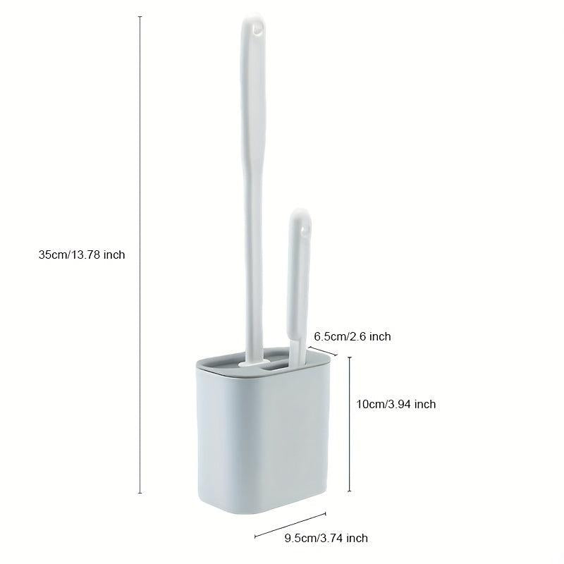 Flexible Toilet Brush and Holder Set with TPR Silicone Bristles