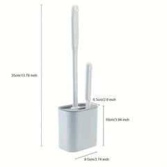 Flexible Toilet Brush and Holder Set with TPR Silicone Bristles
