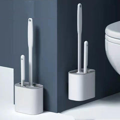 Flexible Toilet Brush and Holder Set with TPR Silicone Bristles