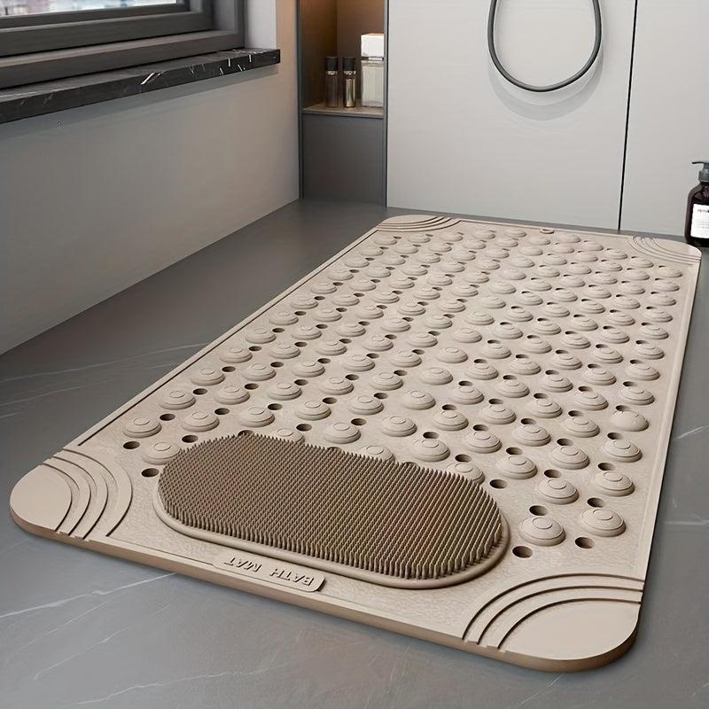 Rubber Non-Slip Shower Mat with Draining Holes & Suction Cups