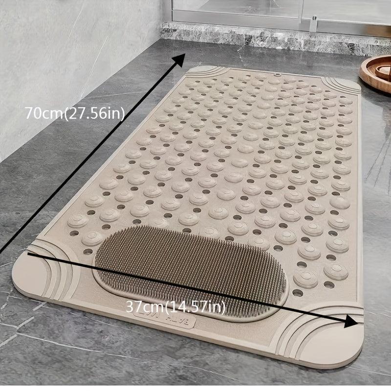 Rubber Non-Slip Shower Mat with Draining Holes & Suction Cups