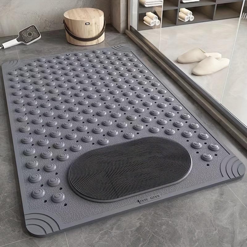 Rubber Non-Slip Shower Mat with Draining Holes & Suction Cups