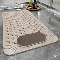 Rubber Non-Slip Shower Mat with Draining Holes & Suction Cups
