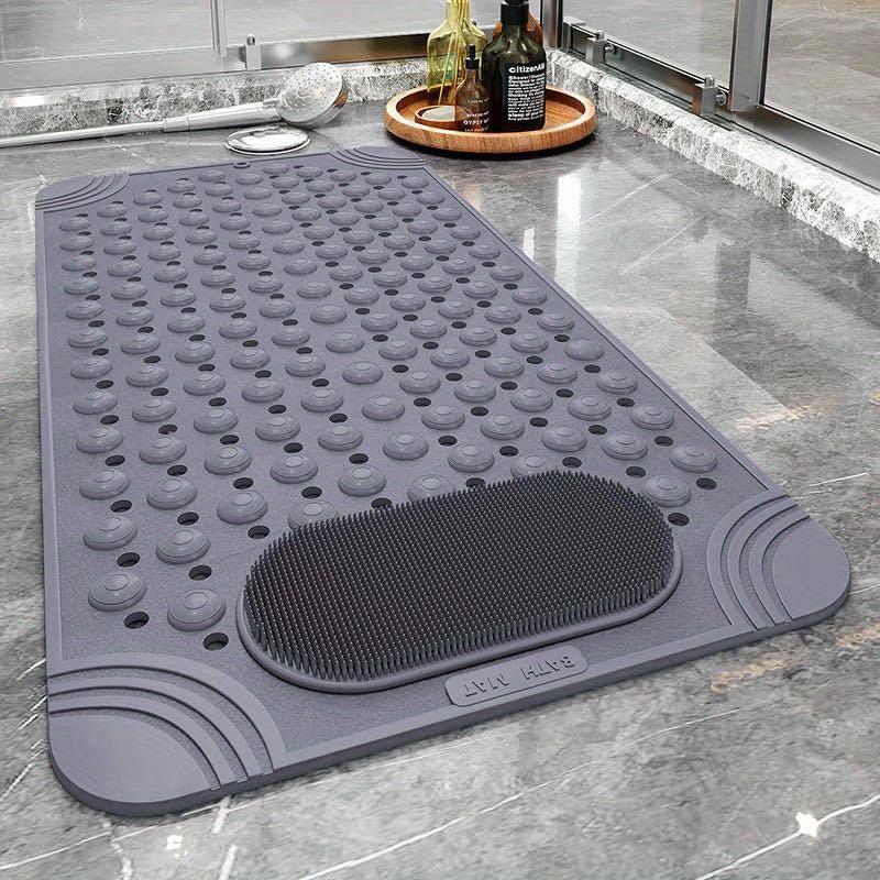 Rubber Non-Slip Shower Mat with Draining Holes & Suction Cups