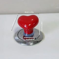 2pcs Heart Shaped Toilet Presser Nail Art Friendly Button Switch